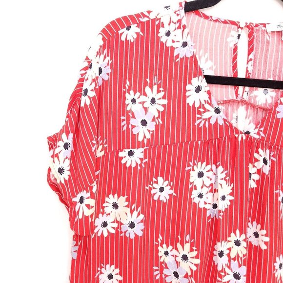 Madewell Rhyme Top in Daisy Society Blouse Size XS Flowy Drape Style Oversized - Picture 5 of 13